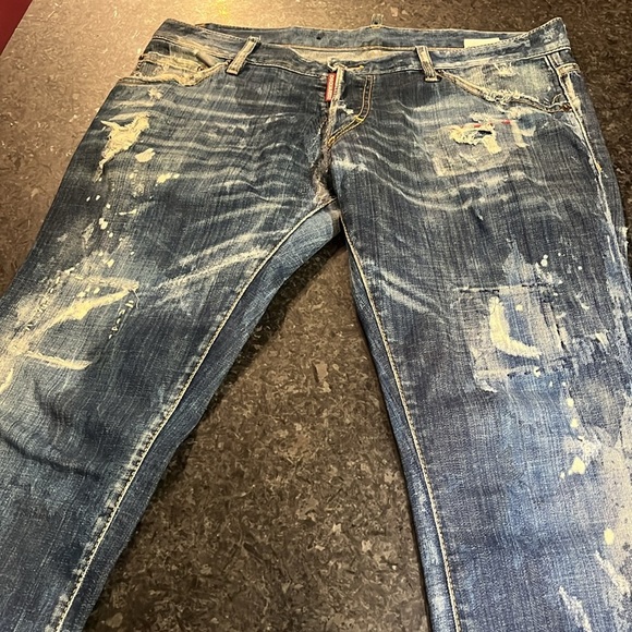 Men's Distressed DSQUARED2 Blue Jeans - Picture 2 of 7